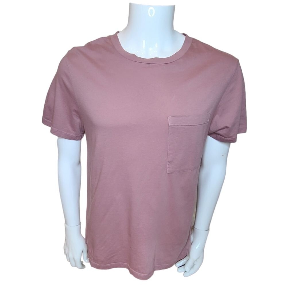 Monrow men's supersoft basic pocket t-shirt rouge medium